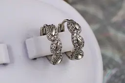Сережки кільця Хuping Jewelry тріо 1.6 см сріблясті - мініатюра 3