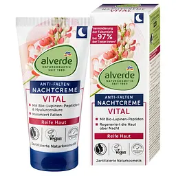 Нічний живильний крем для обличчя Alverde Naturkosmetik з органічними пептидами люпину 50 мл