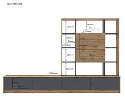 Стінка в вітальню Doros Капрі Дуб Евок/Графіт 240х33х153 (44900389) - мініатюра 6