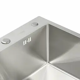 Кухонна мийка Platinum Handmade 600x450x220 (товщина 3,0/1,5 мм корзина та дозатор в комплекті), Нержавіюча сталь - мініатюра 5