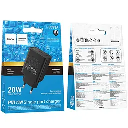 МЗП Hoco CS93A Leader 20W (1USB-C) Black - мініатюра 2