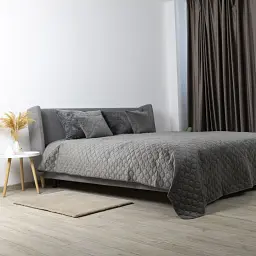 Покривало ТЕП Velour сіре Ромб круглий 180x240 см - мініатюра 4