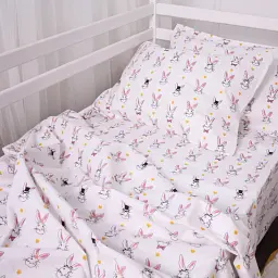 Комплект постільної білизни MirSon Бязь Kids Time 17-0529 Bunnies 160x220 см білий (2200008612634) - мініатюра 3