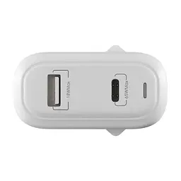 Зарядний пристрій Globex GaN 1xUSB + 1xUSB-C 65W FastPower white (GaN65WAC)