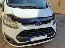 Дефлектор капоту мухобійка для Ford Transit Tourneo Custom 2012-2018 Євро Кріплення (Voron Glass) MF10512 - мініатюра 2