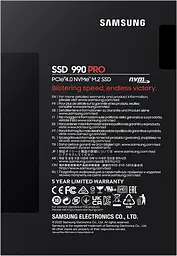 Samsung Накопичувач SSD M.2 2TB PCIe 4.0 990PRO - мініатюра 8
