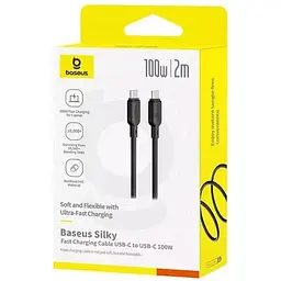 Кабель Baseus Silky Series Fast Charging Cable Type-C to Type-C 100W 2m Black - мініатюра 2