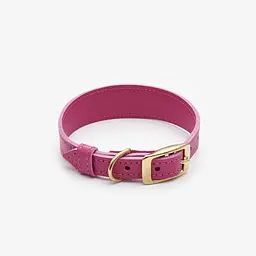 Шкіряний нашийник для собак "Almond" M фуксія (обхват шиї 34-40см) - мініатюра 2