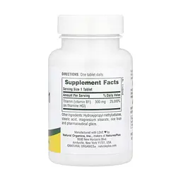 Вітамін B1 Nature's Plus 300 мг (Vitamin B-1) - 90 таблеток - мініатюра 2