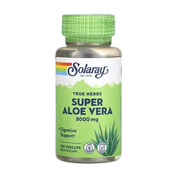Трави Solaray Супер Алое віра, 8000 мг, Super Aloe Vera, 100 вегетаріанських капс (SOR00123)