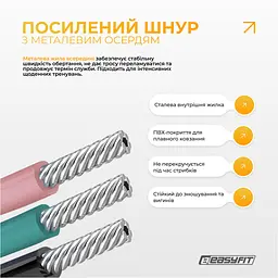 Скакалка з лічильником EasyFit TwinRope швидкісна 2,8 м чорна-сіра - мініатюра 6
