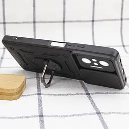 Ударостійкий чохол Camshield Serge Ring для Xiaomi Redmi Note 10 Pro / 10 Pro Max Чорний, TPU+PC, Шторка на камеру - мініатюра 6