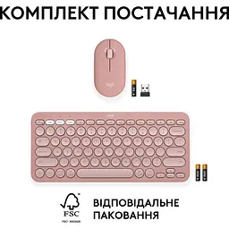 Комплект (клавіатура + миша) Logitech Pebble 2 Combo Rose (920-012241) UA [141508] - мініатюра 15