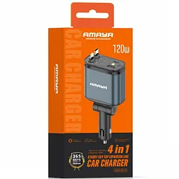 АЗП ACC-CL11 PD57.5W+QC3.0 (1USB-A/1C) з retractable cable Type-C + Lightning Gray Amaya teh0029948 - мініатюра 3