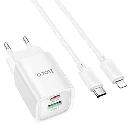 Мережевий зарядний пристрій Hoco C149A Charm PD30W+QC3.0 charger set (Type-C to Lightning) (EU) Чорний