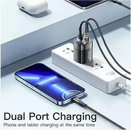 Зарядний пристрій Essager EU 33W GaN USB 1U+1C з екраном (JT-P18) - мініатюра 5