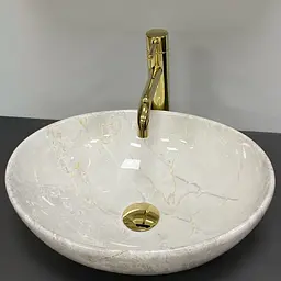 Умивальник VBI Parma light stone glossy накладний VBI-011026, Мрамор - мініатюра 3