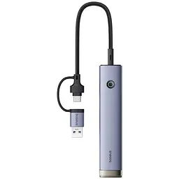 USB/Type-C HUB Baseus UltraJoy 4-Port AIR (USB/Type-C to USB 3.0x4+Type-C) Сірий B0005280B811-13