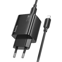 МЗП Hoco N55 Fundador PD20W four-port (2USB-A/2C) + кабель Type-C to Lightning Black - мініатюра 3