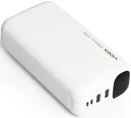 Універсальна мобільна батарея 30000 mAh, Videx VPB-297, White, 22.5 Вт, 1xType-C (PD3.0) / 2xUSB (QC3.0), цифровий LED дисплей (VPB-297-W)