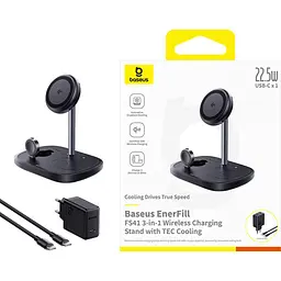 Бездротовий зарядний пристрій Baseus EnerFill FS41 3in1 Black (P10281904123-01) [164857] - мініатюра 4