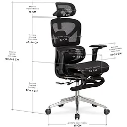 Крісло з масажним ефектом Mealux M6 Air Massage Black (арт. HF-M6 M/B) - мініатюра 2