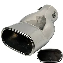Насадка на глушник Elegant Вигнута овальна Ø 57 х 120-66 x 175 мм Хром (EL 106 012) - мініатюра 4