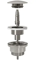 Донний клапан для умивальника Rea click-clack nikiel brushed REA-A6000, Никель - мініатюра 2