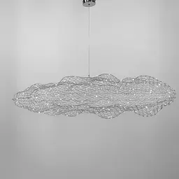 Дизайнерська декоративна срібна люстра-хмаринка LED CLOUD | Арт. MJ 83 CH | Line F - мініатюра 8