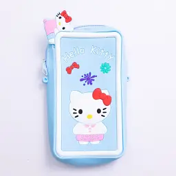 Сумочка-футляр для телефону Yiwu Hello Kitty силіконова на блискавці 17x9x2 см, блакитний HP-55-21BL - мініатюра 2