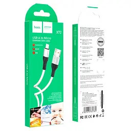 Кабель Hoco X72 Pisces Cable USB to MicroUSB 2,4A 1m White - мініатюра 2