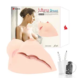 Мастурбатор Kokos Juilana Breast 2WayPlus з функцією масажу та вібрацією - мініатюра 8