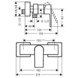 Змішувач для душу Hansgrohe Vernis Shape 71650670 чорний матовий - мініатюра 2