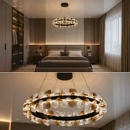 Сучасна підвісна LED люстра Diasha MD2511/600CG графіт 85W з пультом до 20 м2 - мініатюра 3