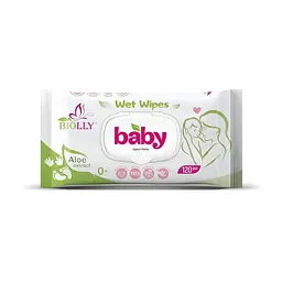 Вологі серветки для дітей Biolly Baby 120 шт. Догляд за чутливою шкірою