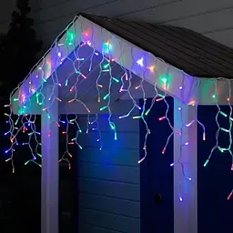 Новорічна святкова гірлянда бахрома 120 Led прозорий провід 3х0.5 м - мініатюра 5
