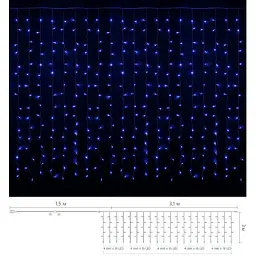 Гірлянда Delux Curtain С 320LED 3х3 м синій/прозорий IP20 (90017999) - мініатюра 2