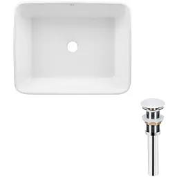 Комплект Qtap Tern: Раковина накладна прямокутна 480х370х135 мм White + Донний клапан PU02 (QT17112074WN47301)