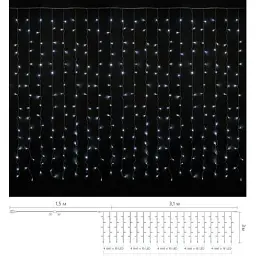 Гірлянда Delux Curtain С 320LED 3х3 м білий/прозорий IP20 (90017998) - мініатюра 2