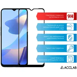 Скло захисне ACCLAB Full Glue Oppo A16 Black (1283126522024) - мініатюра 3