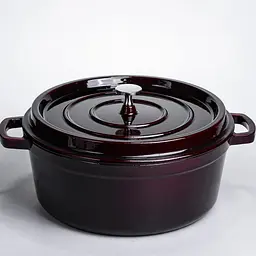 Кокотниця чавунна емальована 6 л, бургунді Yongkang HP-FLG-13 burgundy