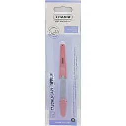 Пилка для нігтів Titania, кишенькова, 10.5 см блідо-рожева (1048 рож)