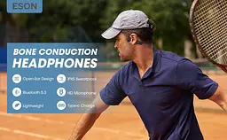 Спортивні бездротові кісткові навушники ESON X2 з Bluetooth 5.3, шумоподавленням та IPX5 чорні - мініатюра 10