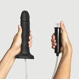 Фалоімітатор, що кінчає Strap-On-Me Squirting Cum Dildo Realistic Black L - мініатюра 4