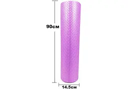 Масажний ролик EasyFit Foam Roller 90 см Фіолетовий (EF-2034-V) - мініатюра 3