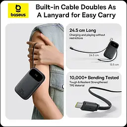 Зовнішній акумулятор Baseus EnerFill FC31 with 2 Built-in Cables 20000mAh 22.5W чорний - мініатюра 9