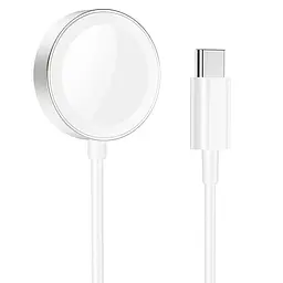 Зарядка Qi HOCO Wireless charger Type-C для iWatch CW39C usb-c вихід для 1-7/SE Series біла - мініатюра 3