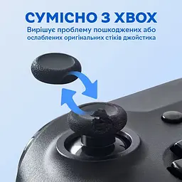 Накладки на стіки для геймпадів Semi Joystick Replacement Caps Xbox One/Xbox S/Xbox X, 2 шт - Black - мініатюра 3