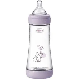 Пляшка для годування Chicco Perfect 5 пластикова із силіконовою соскою 4+ місяці рожевий 300 мл (20235.12.40)