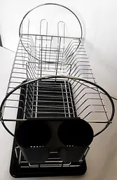 Сушарка для посуду Dish Rack WL-2605 двоярусна з піддоном та відсіком для приладів - мініатюра 5